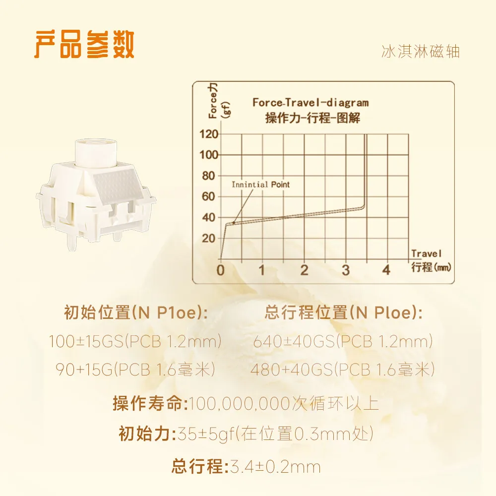 Kailh Ice Cream Magnetic Linear Switch for Mechanical Keyboard - Suitable for Gaming And Office Use
Kailh Ice Cream Magnetic Linear Switch for Mechanical Keyboard - Suitable for Gaming And Office Use