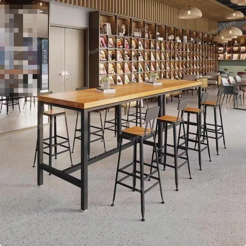 Industrial Style Bar Table Set, Iron Leg Wooden Counter Height Table, Long Narrow Against The Wall for Cafe, Home, Bar
Industrial Style Bar Table Set, Iron Leg Wooden Counter Height Table, Long Narrow Against The Wall for Cafe, Home, Bar