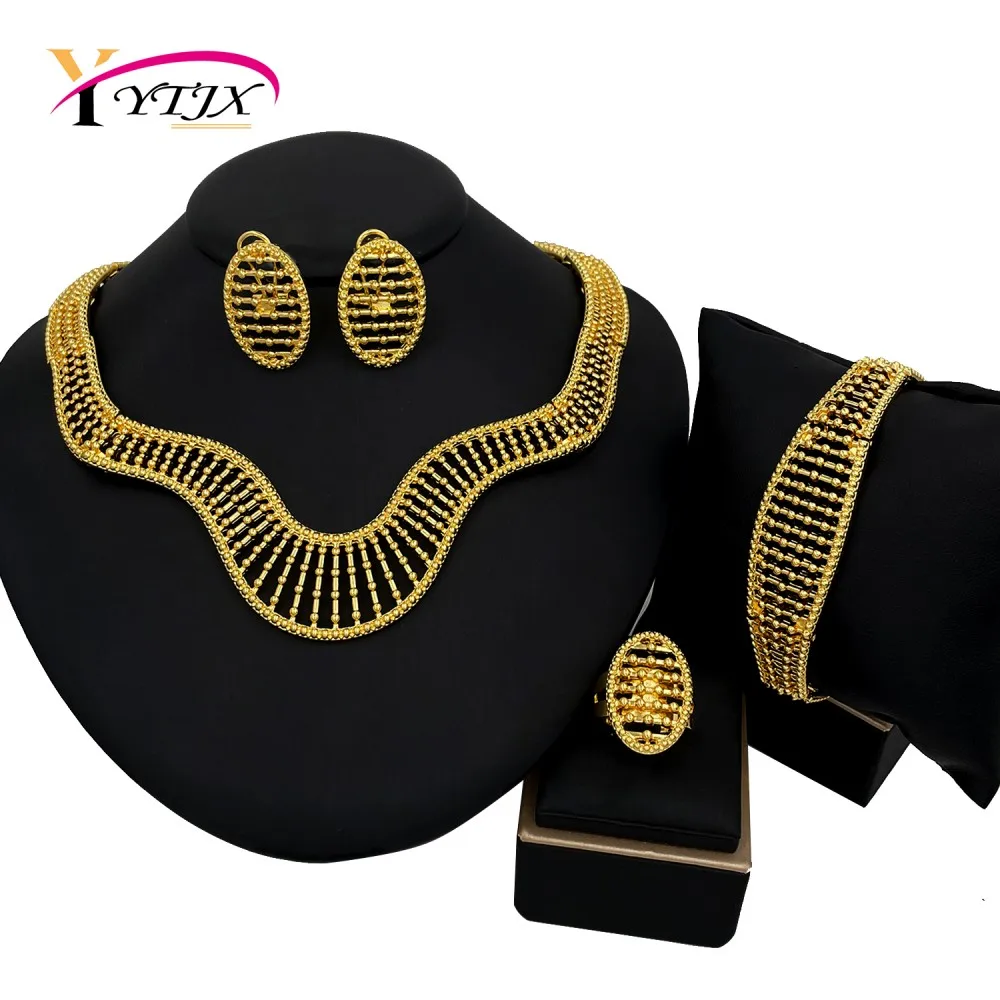YTJX 2025 New Design Jewelry Set For Women Wedding Gifts African 18K Gold Plated Choker Necklace Bracelet Oval Stud Earrings
YTJX 2025 New Design Jewelry Set For Women Wedding Gifts African 18K Gold Plated Choker Necklace Bracelet Oval Stud Earrings