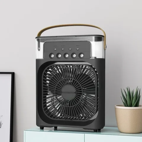 New 3 In 1 Fan AIr Conditioner Household Small Air Cooler LED Night Light Portable Humidifier Air Adjustment Fan Office Home Fan