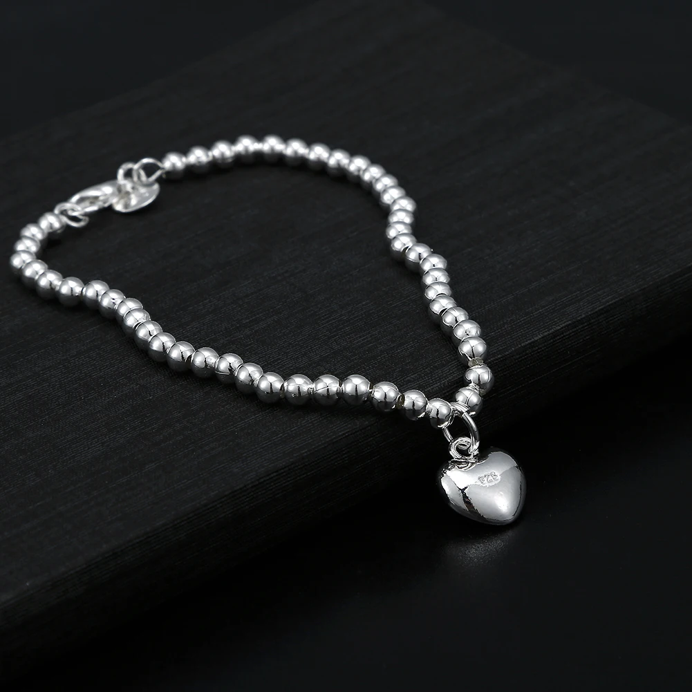 925 sterling Silver romantic Heart beads chain Bracelet for Women Fashion Designer Party Wedding Accessories Jewelry Gifts
925 sterling Silver romantic Heart beads chain Bracelet for Women Fashion Designer Party Wedding Accessories Jewelry Gifts