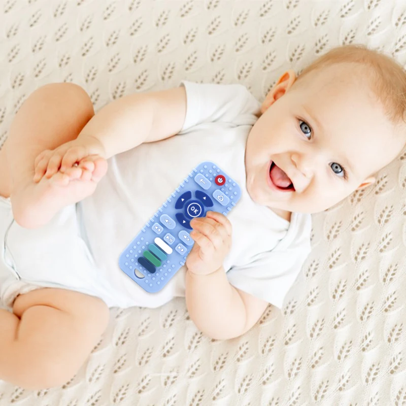 Детская игрушка для прорезывания зубов без BPA, пищевая силиконовая палочка для прорезывания зубов для детей 3-18 месяцев, жевательная игрушка в форме пульта дистанционного управления для малышей
Детская игрушка для прорезывания зубов без BPA, пищевая силиконовая палочка для прорезывания зубов для детей 3-18 месяцев, жевательная игрушка в форме пульта дистанционного управления для малышей