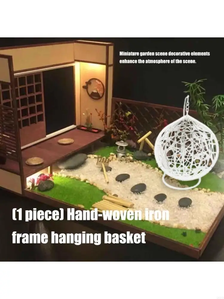 Basket Dollhouses Hanging Chair Figure with Stand for Pretend Playset
Basket Dollhouses Hanging Chair Figure with Stand for Pretend Playset