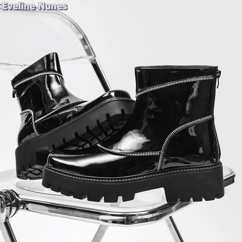 Black Patent Leather Ankle Boots Square Toe Bake Zipper Casual Men Shoes Wear Resistant Boots Big Size 38-44 Zapatillas Mujer
Black Patent Leather Ankle Boots Square Toe Bake Zipper Casual Men Shoes Wear Resistant Boots Big Size 38-44 Zapatillas Mujer