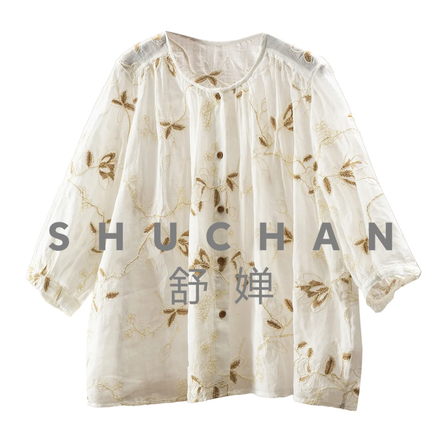 100% Ramie Shirt Thin French Loose Embroidery Flower Seven-point Lantern Sleeve Sunshade Shirt Women's 33M7
100% Ramie Shirt Thin French Loose Embroidery Flower Seven-point Lantern Sleeve Sunshade Shirt Women's 33M7