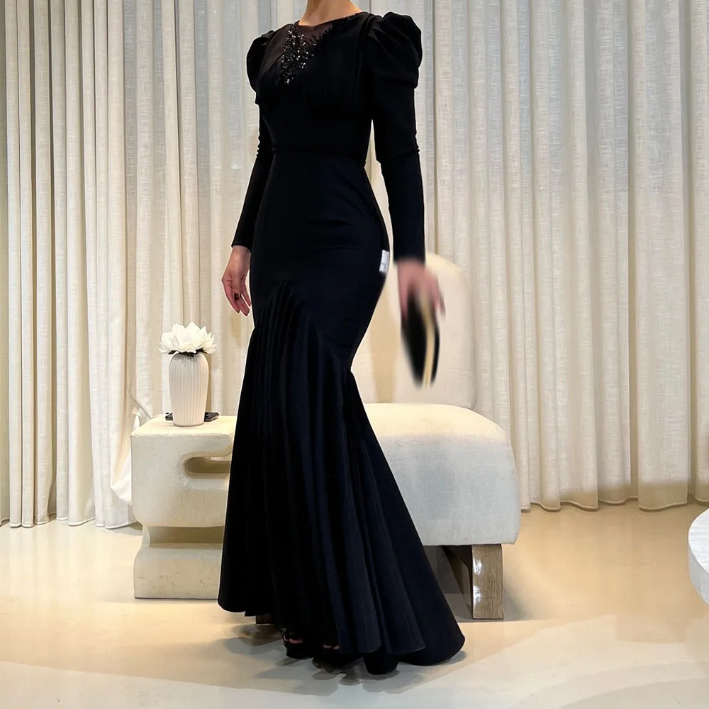 Customized A-Line Prom Dresses Floor-Length O-Neck Full Sleeve Evening Gown Fashion Beading Crystal Simple Draped Party Gown
Customized A-Line Prom Dresses Floor-Length O-Neck Full Sleeve Evening Gown Fashion Beading Crystal Simple Draped Party Gown