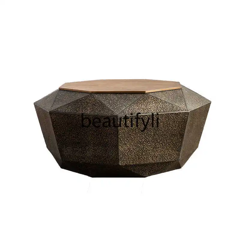 American retro solid wood wrought iron old round coffee table B & B tea room living room bedroom round table
American retro solid wood wrought iron old round coffee table B & B tea room living room bedroom round table