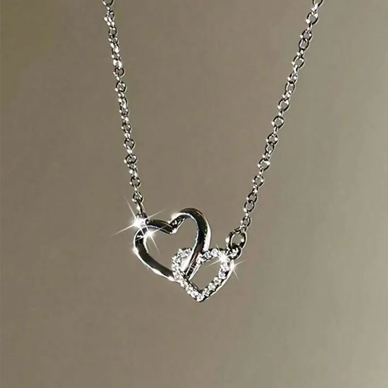 New Fashion Simple Silver Color Love Heart Pendant Necklace Charm Chain Collares Necklace for Women Party Jewelry Daily Wear
New Fashion Simple Silver Color Love Heart Pendant Necklace Charm Chain Collares Necklace for Women Party Jewelry Daily Wear