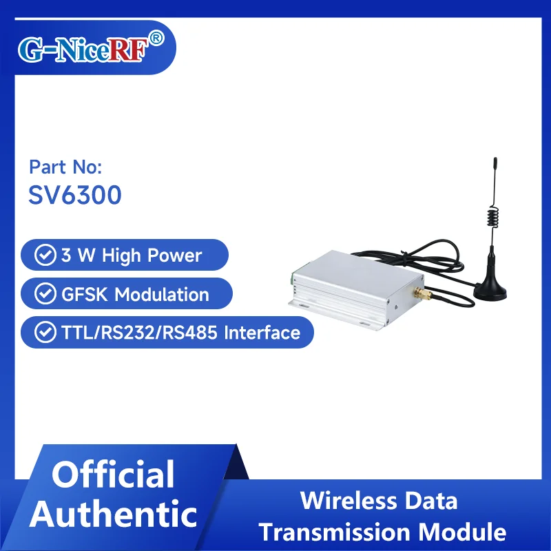 G-NiceRF | 2 Sets SV6300 3W Industrial High Power & Highly-Integrated RF Modem TTL/RS232/RS485 Interface
G-NiceRF | 2 Sets SV6300 3W Industrial High Power & Highly-Integrated RF Modem TTL/RS232/RS485 Interface