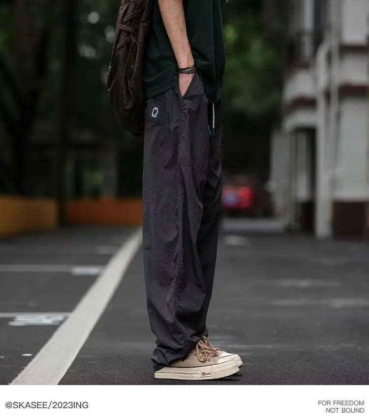 Elastic trendy fashionable hip-hop summer new style loose fit high waist dopamine casual wide leg pants, work pants for w
Elastic trendy fashionable hip-hop summer new style loose fit high waist dopamine casual wide leg pants, work pants for w