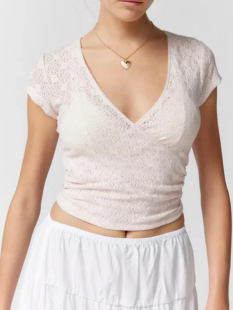 Women Crop Floral Lace T-Shirts Summer Short Sleeve Basic Tops Casual Pullovers for Streetwear Aesthetic Grunge Clothes
Women Crop Floral Lace T-Shirts Summer Short Sleeve Basic Tops Casual Pullovers for Streetwear Aesthetic Grunge Clothes