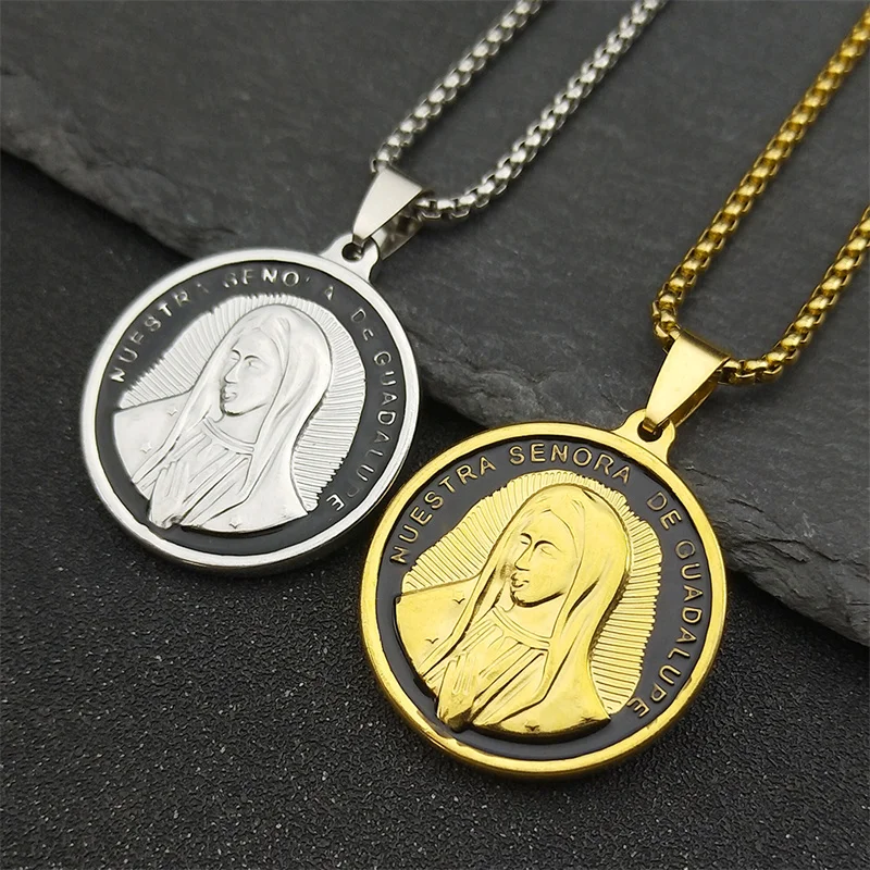 Virgin of Guadalupe Mary Pendant Necklace for Stainless Steel Men Women Gold Color Catholic Religious Chain Jewelry
Virgin of Guadalupe Mary Pendant Necklace for Stainless Steel Men Women Gold Color Catholic Religious Chain Jewelry
