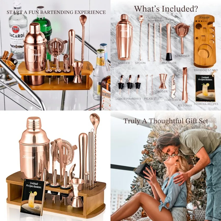 Cocktail Shaker Set Bartender Kit with Stand - Drink Mixer Bar Set with All Essential Bar Accessory Tools - Martini Shaker Jigg
Cocktail Shaker Set Bartender Kit with Stand - Drink Mixer Bar Set with All Essential Bar Accessory Tools - Martini Shaker Jigg