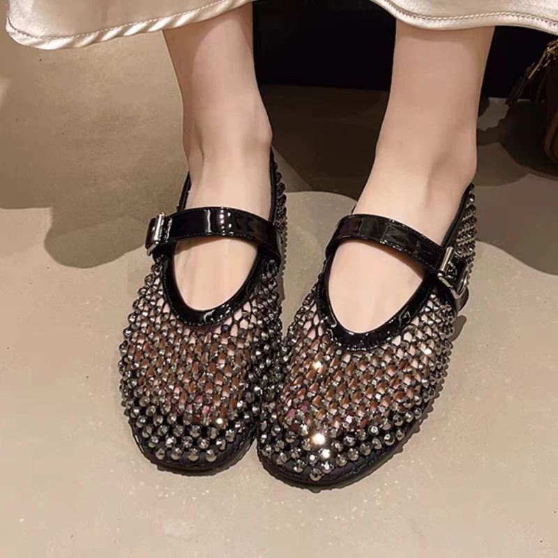 Summer Flats Shoes Women Mesh Crystal Luxury Sandals 2025 Casual Loafers Fashion New Sneakers Woman Brand Buckle Shallow Zapatos
Summer Flats Shoes Women Mesh Crystal Luxury Sandals 2025 Casual Loafers Fashion New Sneakers Woman Brand Buckle Shallow Zapatos