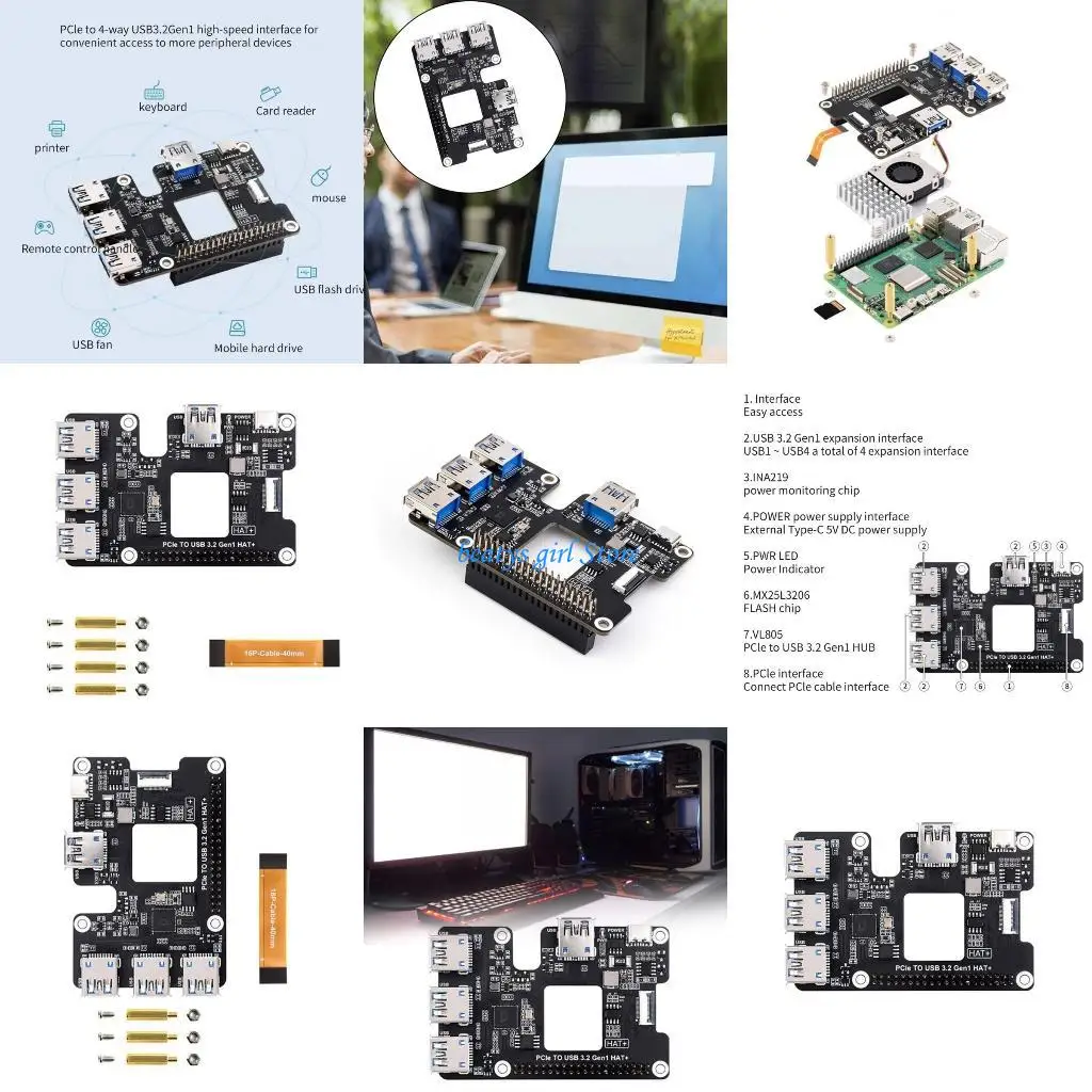C7AB for Pi 5 PCIe to USB3.2 Gen1 Adapter PCIe to USB Expansion Driverfree and Efficient Operation
C7AB for Pi 5 PCIe to USB3.2 Gen1 Adapter PCIe to USB Expansion Driverfree and Efficient Operation