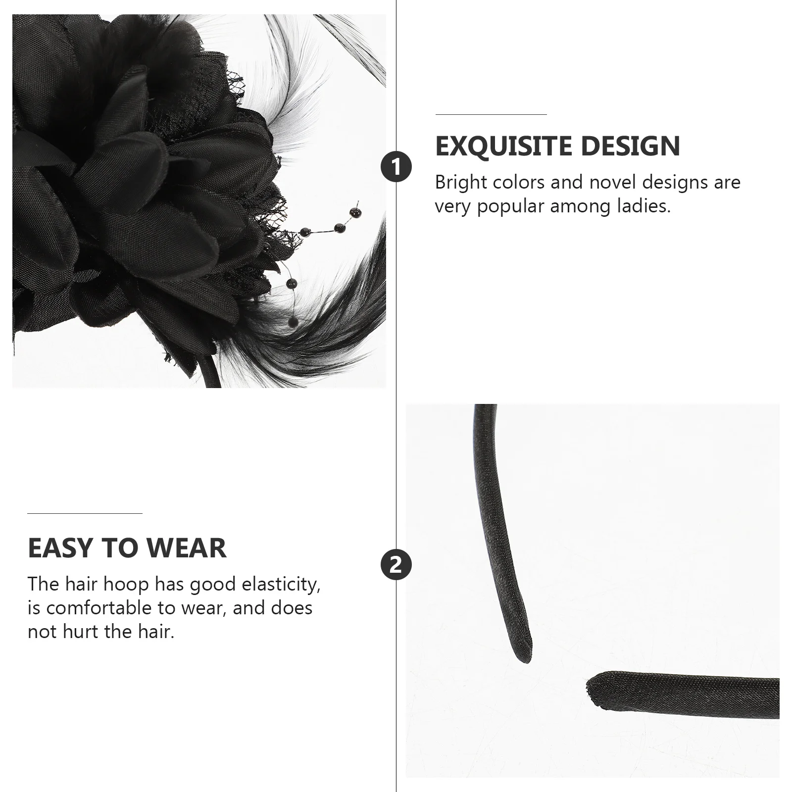 Модная черная повязка на голову с большим цветком, ручной работы, для женщин и девушек, аксессуар для коктейльных мероприятий, головной убор
Модная черная повязка на голову с большим цветком, ручной работы, для женщин и девушек, аксессуар для коктейльных мероприятий, головной убор