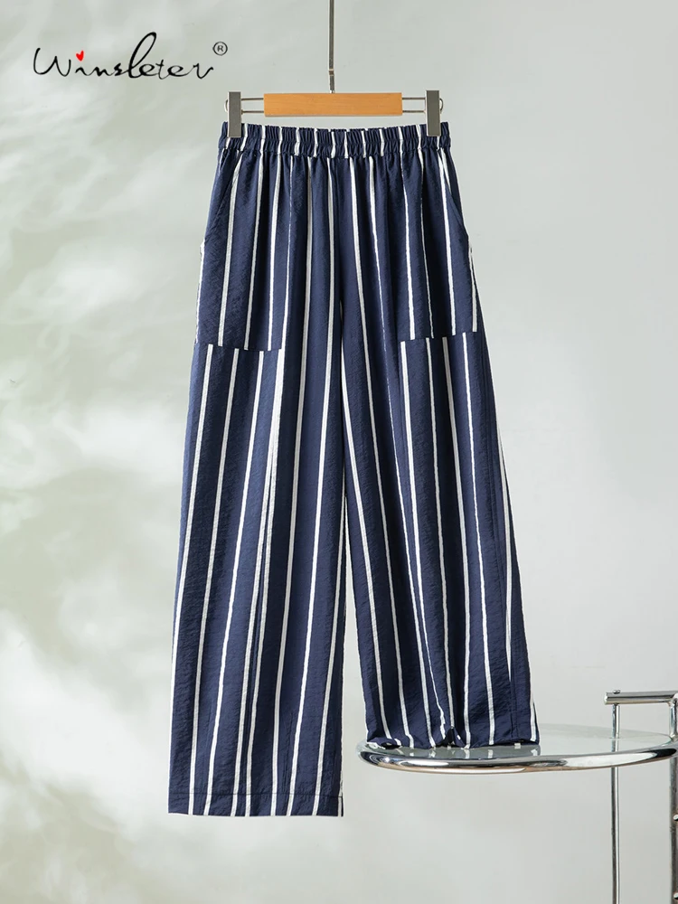 Winsleter-76%Dry Silk 24%Nylon Elegant Trousers, Elastic Waist Striped, Women Commute Lazy Harem Pants, 2026 Summer New B66174CC
Winsleter-76%Dry Silk 24%Nylon Elegant Trousers, Elastic Waist Striped, Women Commute Lazy Harem Pants, 2026 Summer New B66174CC