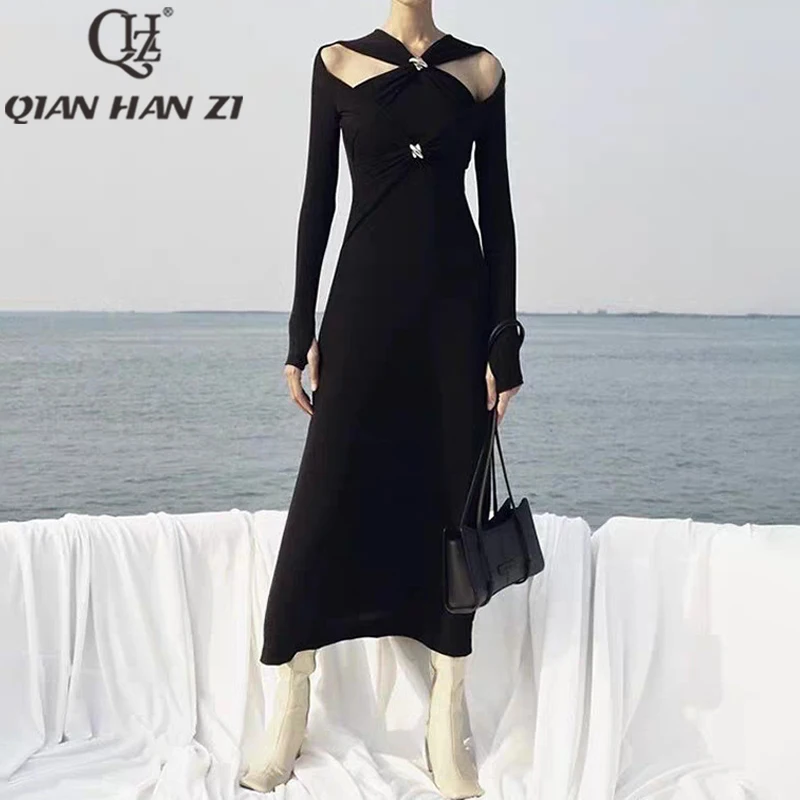 QHZ Designer Fashion Slim Vintage Dress Women's Long Sleeve Hollowed out shoulder sexy knitting long Dress
QHZ Designer Fashion Slim Vintage Dress Women's Long Sleeve Hollowed out shoulder sexy knitting long Dress