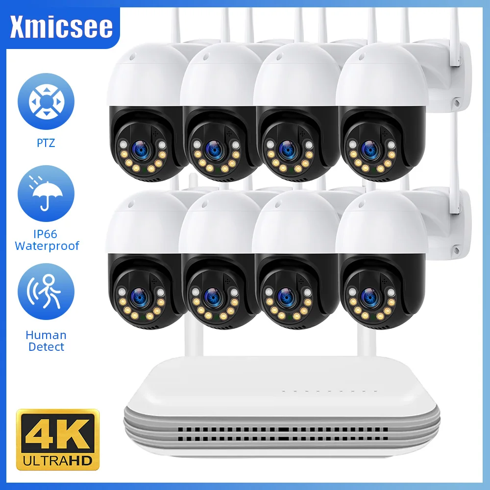 Wifi 8CH NVR 4MP Wireless Camera Kit Two Way Audio 8MP Video Recorder Color Night Vision Video Surveillance System H2.65 P2P
Wifi 8CH NVR 4MP Wireless Camera Kit Two Way Audio 8MP Video Recorder Color Night Vision Video Surveillance System H2.65 P2P