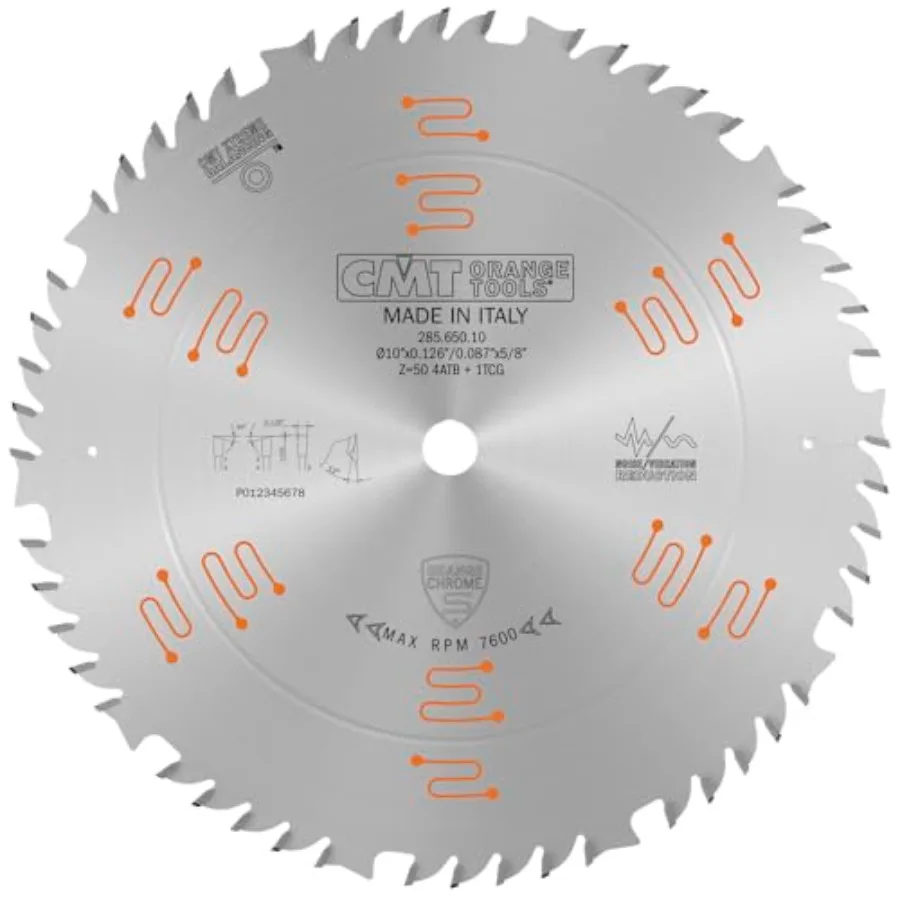 CMT 285.650.10 Orange Chrome Combination Blade 10" x T50 ATB+TCG
CMT 285.650.10 Orange Chrome Combination Blade 10" x T50 ATB+TCG