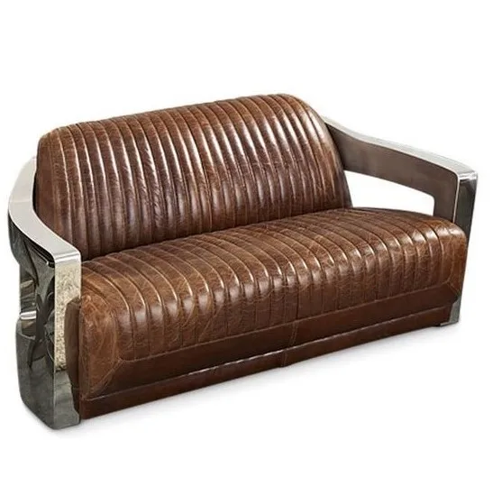 High-end retro industrial pilot chair with shiny stainless steel frame and synthetic leather for living room and bedroom use
High-end retro industrial pilot chair with shiny stainless steel frame and synthetic leather for living room and bedroom use