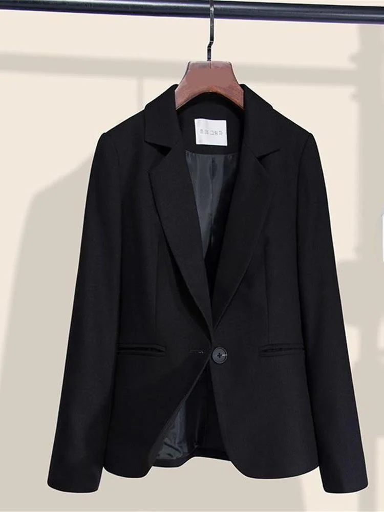 Bla Slim Fit Casual Women's Small Suit Jaet Profional ort Sle Korean Version Spring Autumn Cleanfit Long Sve
Bla Slim Fit Casual Women's Small Suit Jaet Profional ort Sle Korean Version Spring Autumn Cleanfit Long Sve