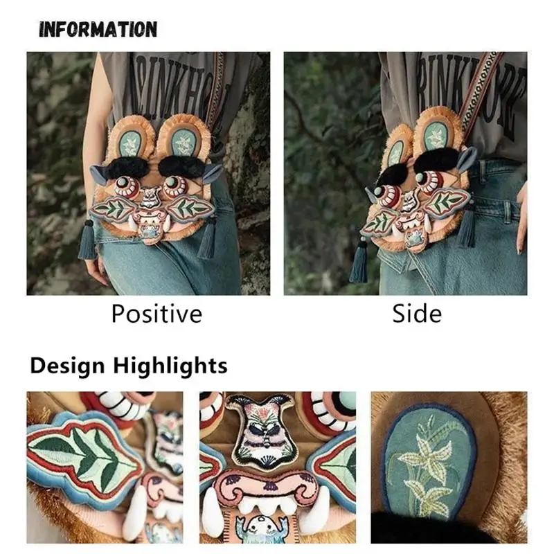 Chinese Style Tiger Head Crossbody Bag Embroidered Shoulder Bag Vintage Ethnic Mini Purse For Kids Daily Outdoor Travel Gift
Chinese Style Tiger Head Crossbody Bag Embroidered Shoulder Bag Vintage Ethnic Mini Purse For Kids Daily Outdoor Travel Gift