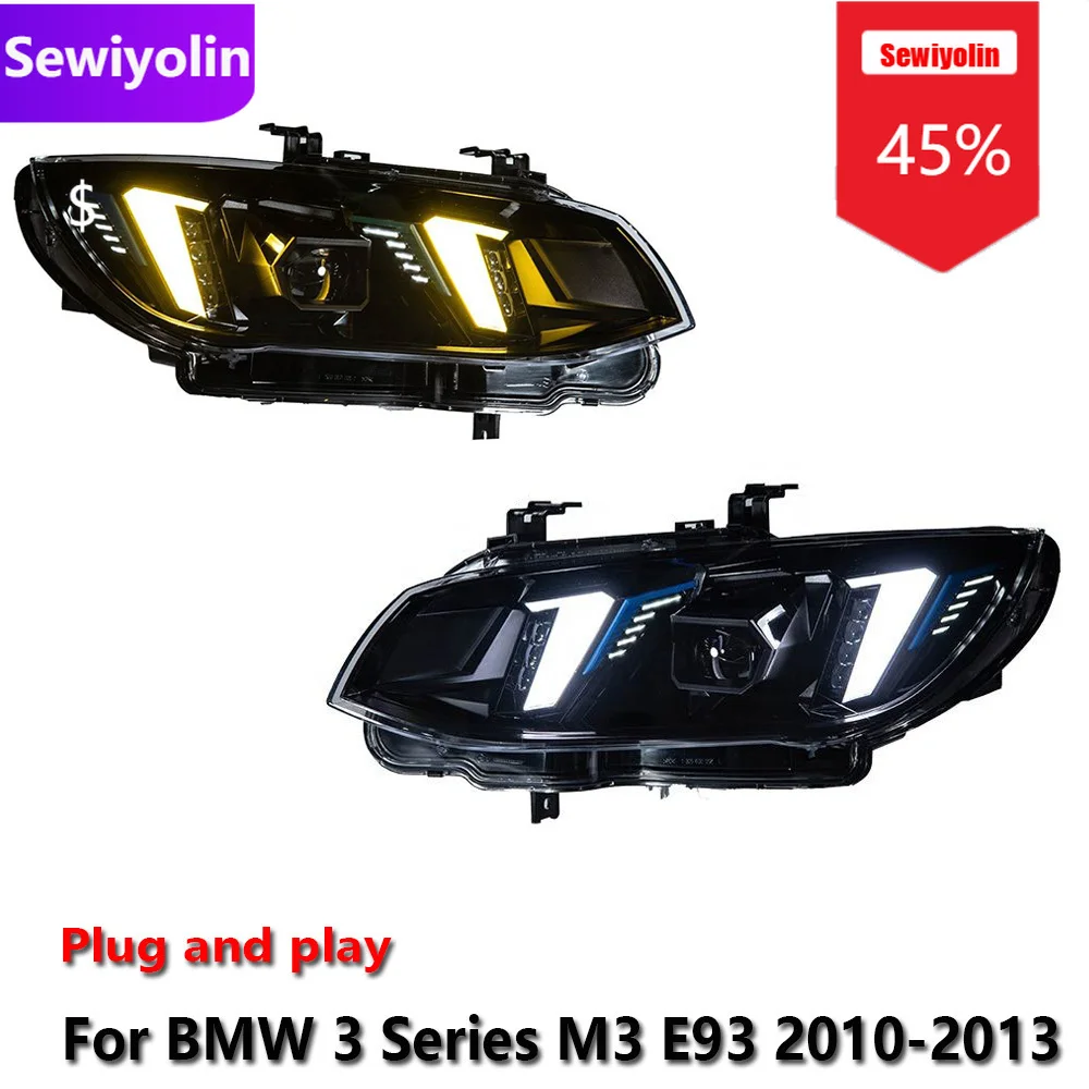Car DRL LED Headlight Assemblies For BMW 3 Series M3 E93 2010-2013 Dual-Color Fog DRL Brake Turn Signal Lamp Plug and Play
Car DRL LED Headlight Assemblies For BMW 3 Series M3 E93 2010-2013 Dual-Color Fog DRL Brake Turn Signal Lamp Plug and Play