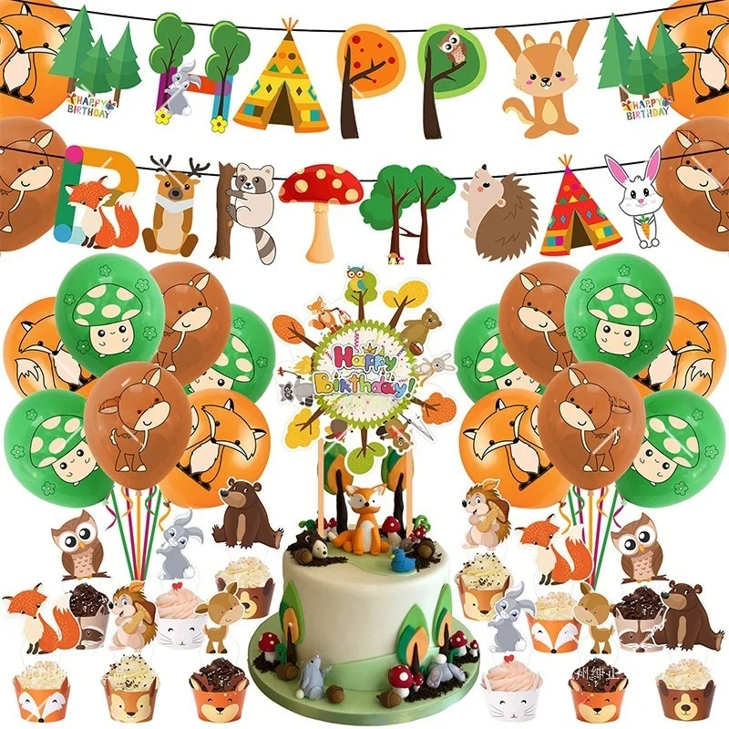 Forest animal theme kids party decoration paper plate cup tablecloth background balloon boy birthday decoration supplies gift
Forest animal theme kids party decoration paper plate cup tablecloth background balloon boy birthday decoration supplies gift