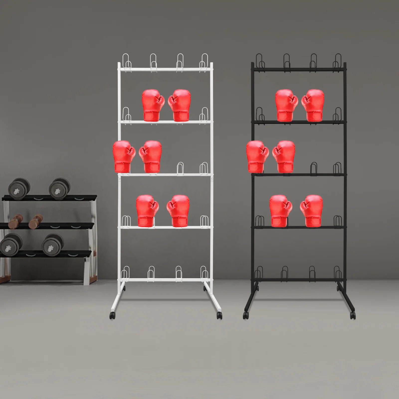 Metal Boxing Gloves Drying Rack, White / Black, Freestanding Boxing Gloves Storage Stand with Universal Wheels for Gyms
Metal Boxing Gloves Drying Rack, White / Black, Freestanding Boxing Gloves Storage Stand with Universal Wheels for Gyms