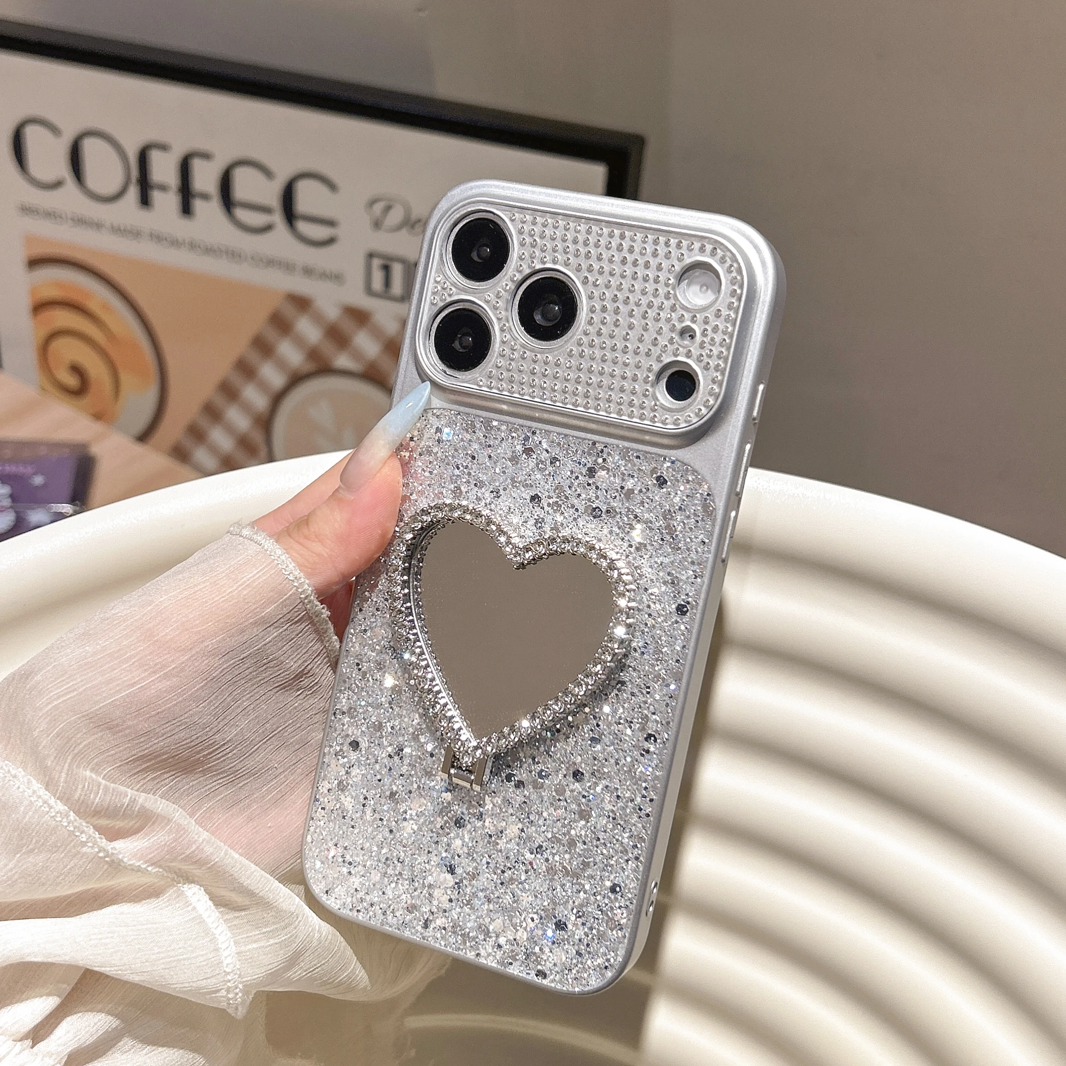 Glitter Bling Phone Case for iPhone 17 Pro Max & 16, Love Heart Mirror Stand with Bracelet Strap Protective Cover
Glitter Bling Phone Case for iPhone 17 Pro Max & 16, Love Heart Mirror Stand with Bracelet Strap Protective Cover