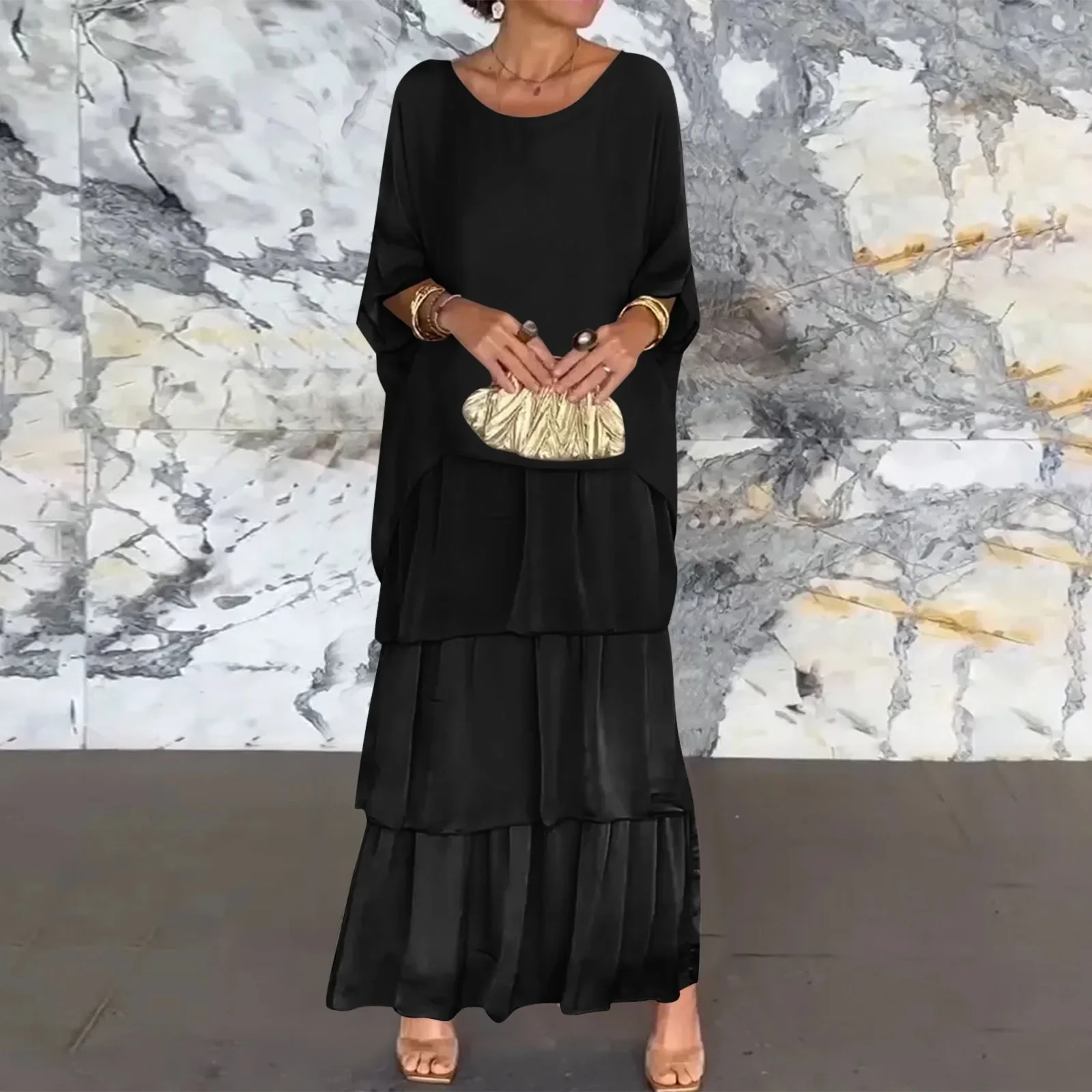 Female Elegant Solid Chiffon Muslim Dress Abaya 2024 Spring Round Neck Women Pullover Dress Spring Half Bat Sleeve Cake Skirt
Female Elegant Solid Chiffon Muslim Dress Abaya 2024 Spring Round Neck Women Pullover Dress Spring Half Bat Sleeve Cake Skirt