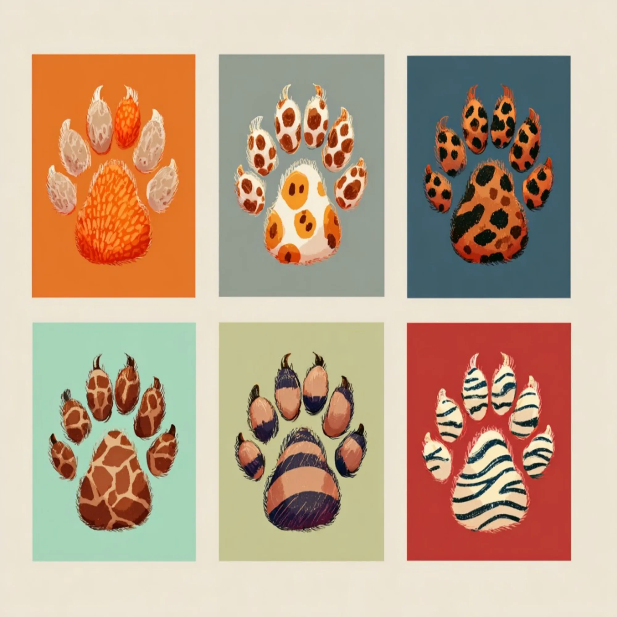 6 groups of paintings Simple animal pattern paw print Painting By Numbers Kit DIY Acrylic Artwork Canvas Art Gift Home
6 groups of paintings Simple animal pattern paw print Painting By Numbers Kit DIY Acrylic Artwork Canvas Art Gift Home