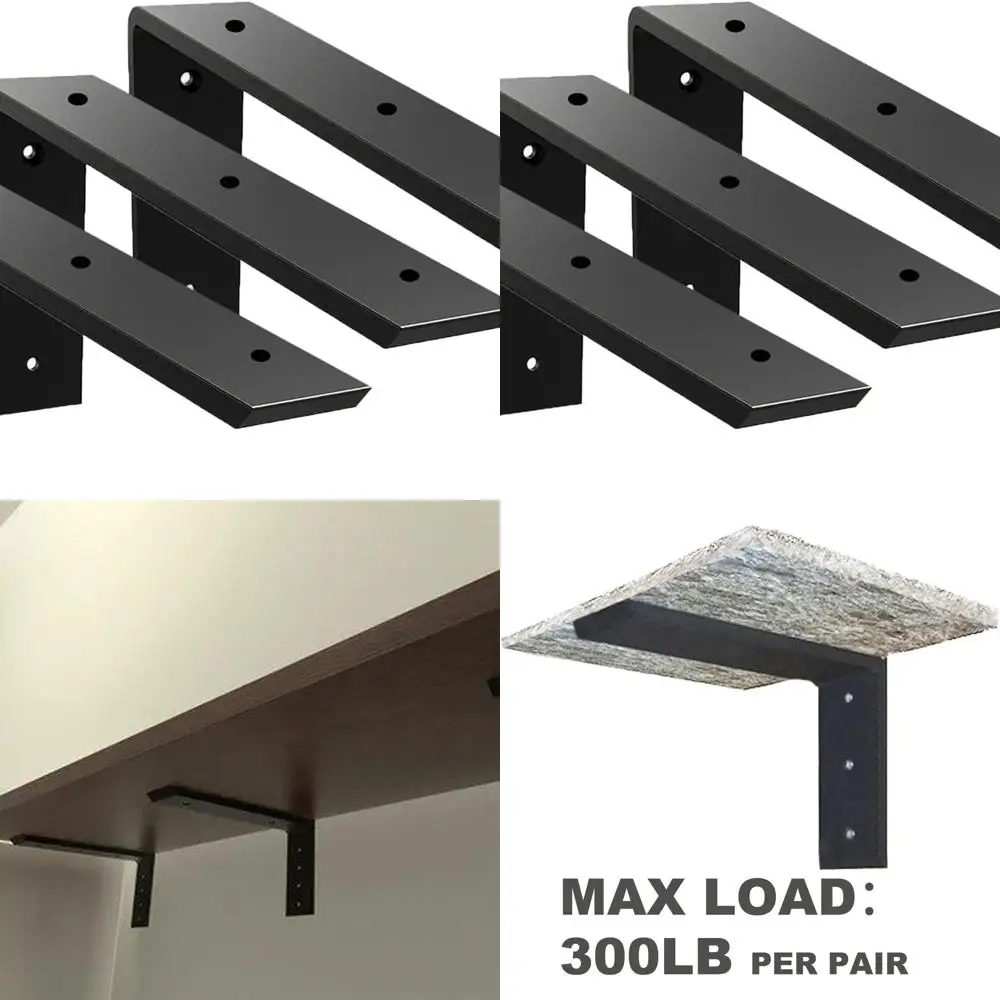 Set of 3 Heavy Duty 3/8 Thick Metal L Brackets for 12 x 6 x 2.5 Countertops - Suitable for Quartz, Granite, Wood, Concrete, and
Set of 3 Heavy Duty 3/8 Thick Metal L Brackets for 12 x 6 x 2.5 Countertops - Suitable for Quartz, Granite, Wood, Concrete, and