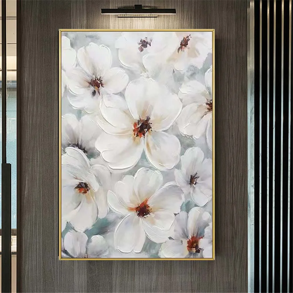 New Design Thick Grey Canvas White Flower Art Picutre High Quality 100% Handmade Oil Painting For Office Living Room Decor Mural
New Design Thick Grey Canvas White Flower Art Picutre High Quality 100% Handmade Oil Painting For Office Living Room Decor Mural