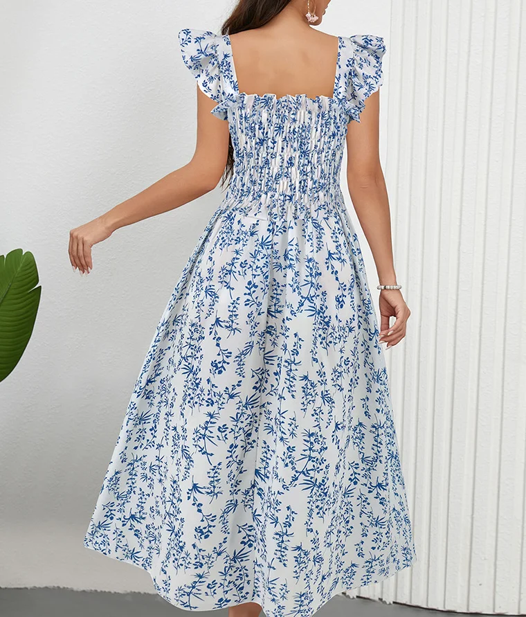 French Midi Dress Woman 2025 Summer New Sexy Floral Dress U-Neck Camisole Dress High Waiste A-Line Casual Women's Vacation Dress
French Midi Dress Woman 2025 Summer New Sexy Floral Dress U-Neck Camisole Dress High Waiste A-Line Casual Women's Vacation Dress