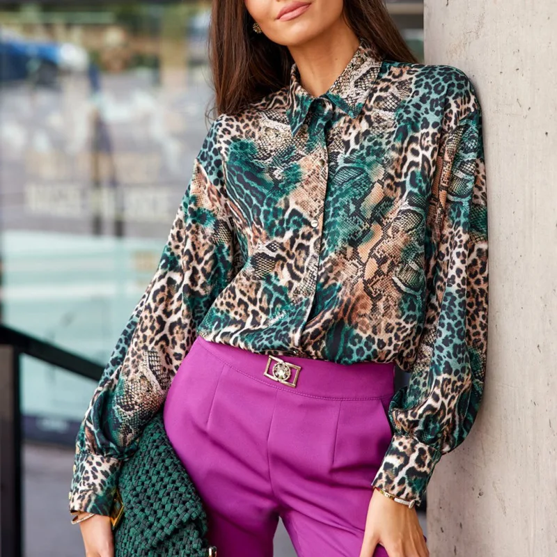 Print Turn-down Collar Women Shirt Pullover Single Breasted Long Sleeve Shirt Loose Casual Office New Women's Clothing Summer
Print Turn-down Collar Women Shirt Pullover Single Breasted Long Sleeve Shirt Loose Casual Office New Women's Clothing Summer