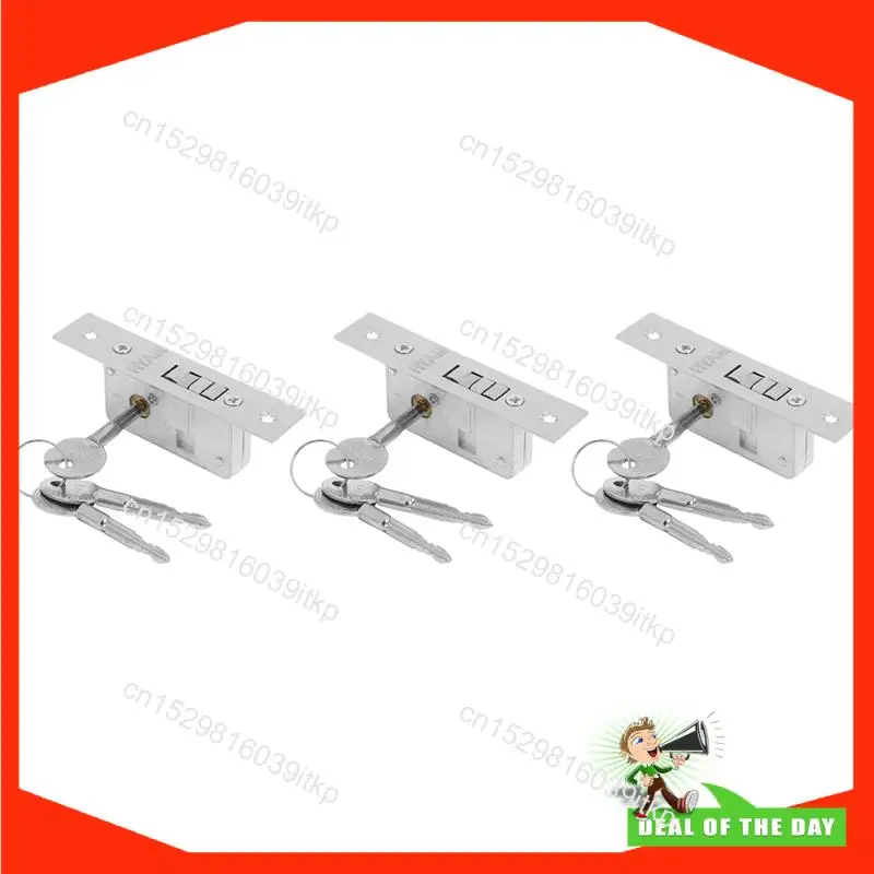 August 3X Invisible/Door Lock, Sliding Door Hook Lock, Alloy Lock Body, Frame Glass Door, Sturdy, Durable, Door Hardware