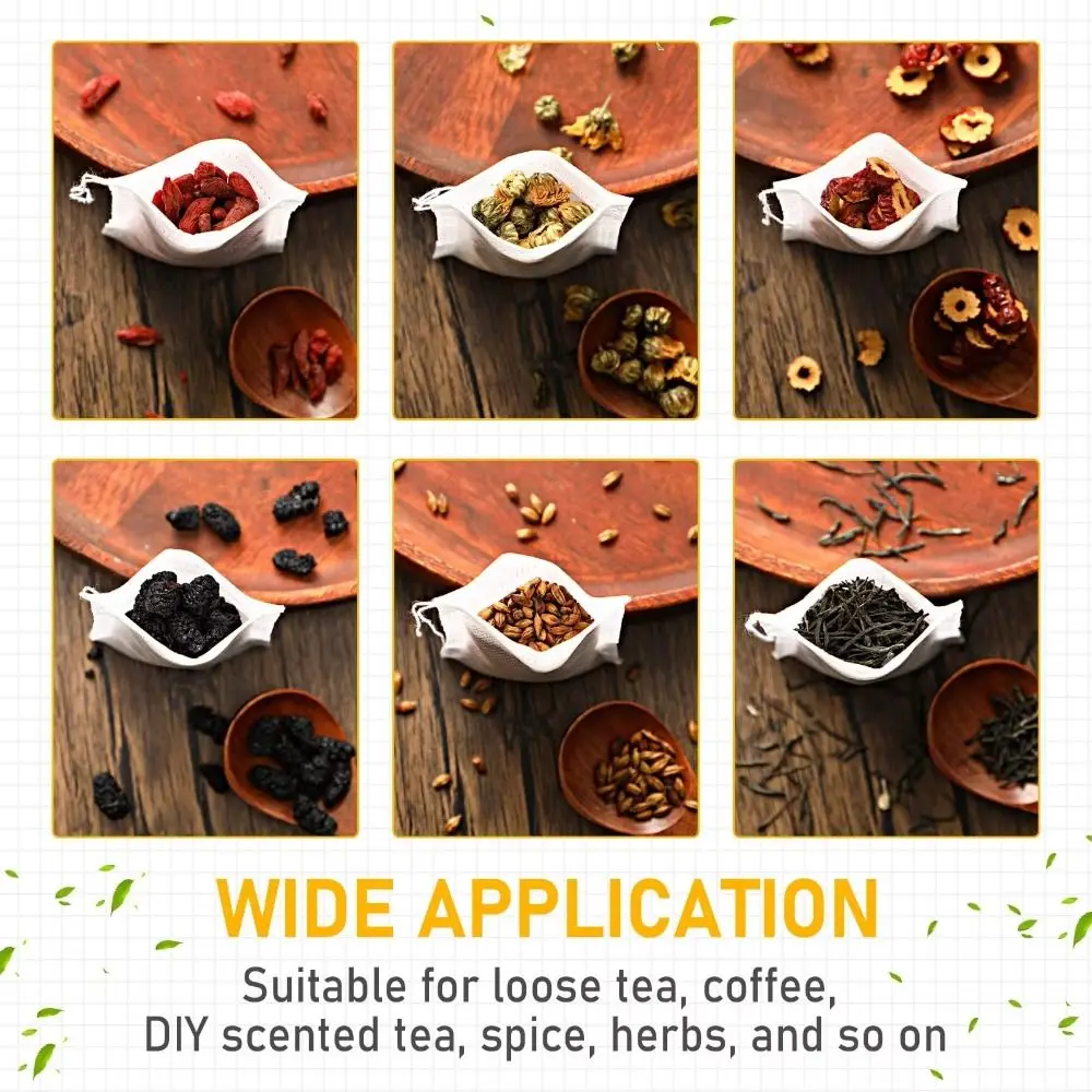 New Drawstring Disposable Tea Bags Food Grade Non-woven Fabric Filter Bags Tea Infuser
New Drawstring Disposable Tea Bags Food Grade Non-woven Fabric Filter Bags Tea Infuser