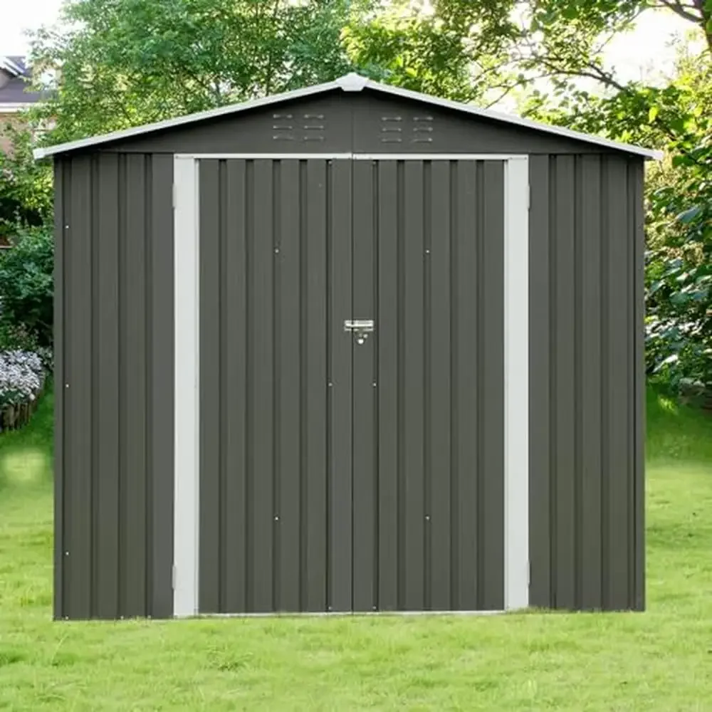Large Metal Outdoor Storage Shed 8FTx6FT Double Door Waterproof Galvanized Steel House Lawnmowers Bicycles Toys Generator
Large Metal Outdoor Storage Shed 8FTx6FT Double Door Waterproof Galvanized Steel House Lawnmowers Bicycles Toys Generator