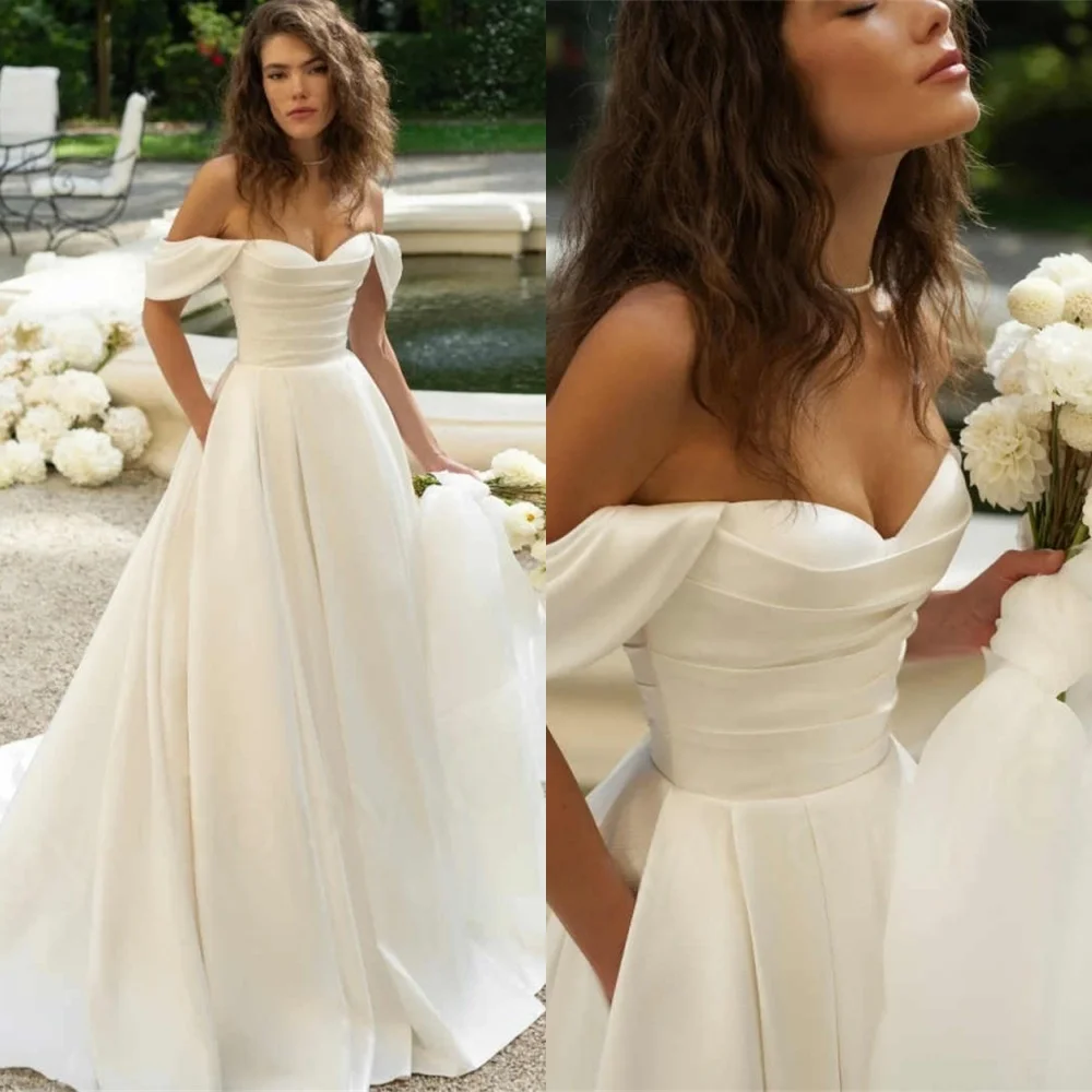 Customized Romantic Wedding Dresses Luxury Off the Shoulder Heavy Industry Wedding Dresses Lace Up Back Special Occasion Gowns 
Customized Romantic Wedding Dresses Luxury Off the Shoulder Heavy Industry Wedding Dresses Lace Up Back Special Occasion Gowns