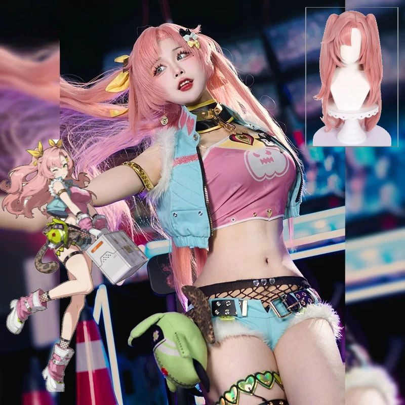 ZZZ Nicole Sassy Sweetheart Skin Cos Costume Glitch Pop Pink Mini Dress Combat Boots Belt Harness Game Character Outfit
ZZZ Nicole Sassy Sweetheart Skin Cos Costume Glitch Pop Pink Mini Dress Combat Boots Belt Harness Game Character Outfit