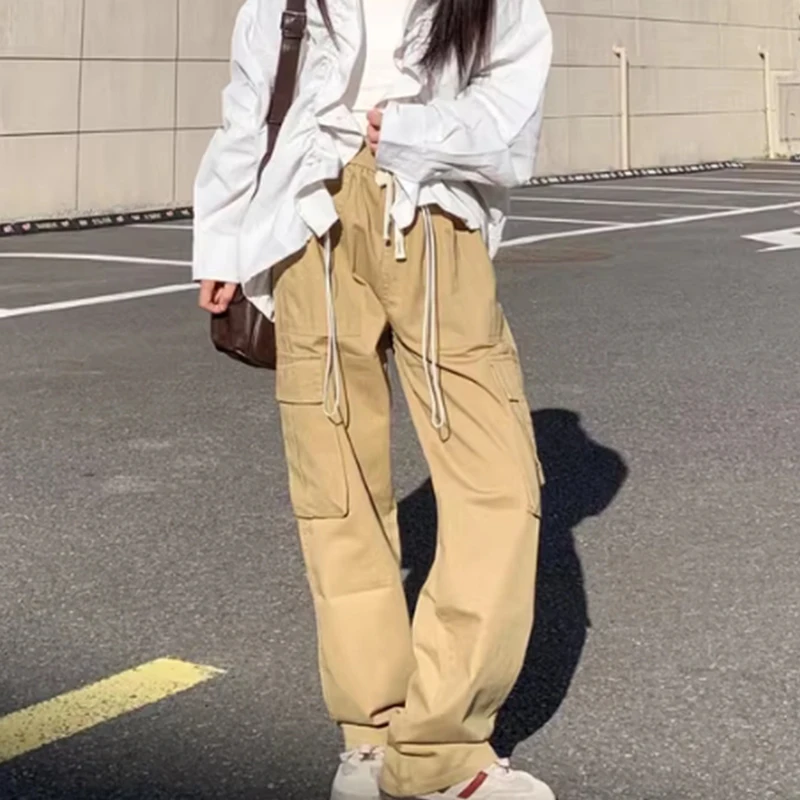 Large size casual leg tied black straight leg American work pants for spring and autumn women chubby mm small stature slim pants
Large size casual leg tied black straight leg American work pants for spring and autumn women chubby mm small stature slim pants