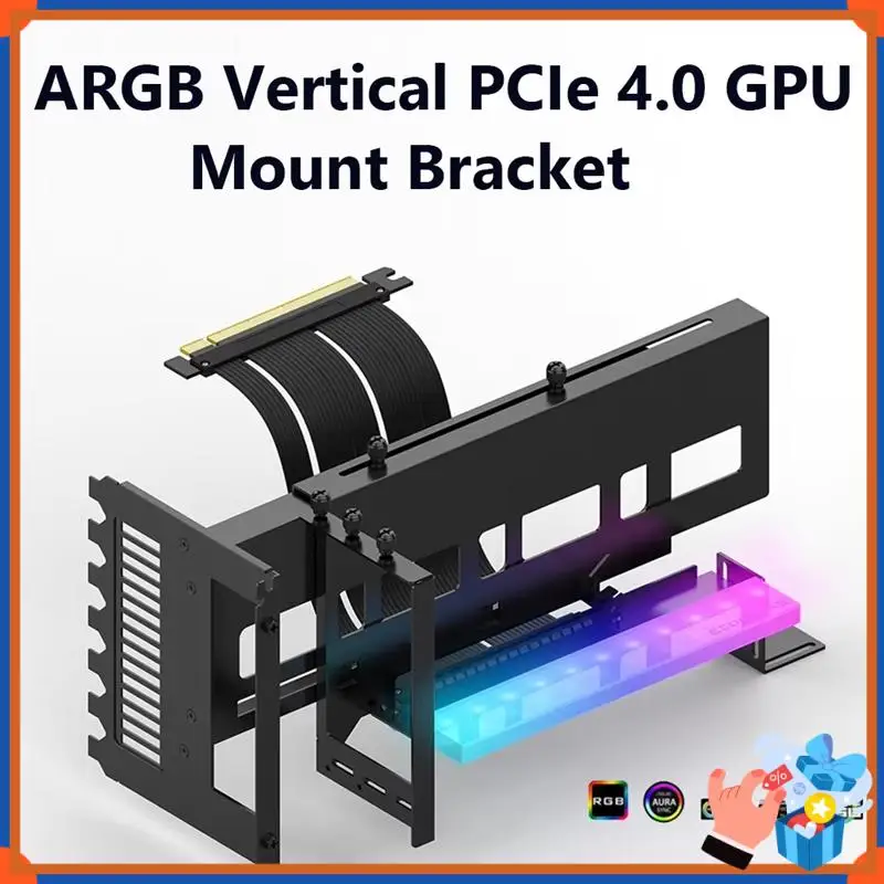 Compact Universal Vertical GPU Holder Support With PCI-E 4.0 X16 Adapter Cable Graphics Card Bracket Black
Compact Universal Vertical GPU Holder Support With PCI-E 4.0 X16 Adapter Cable Graphics Card Bracket Black