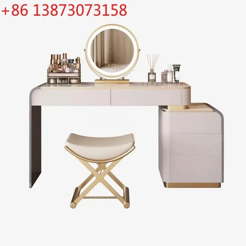XXItalian light luxury high-end saddle leather marble vanity table storage cabinet minimalist vanity integrated
XXItalian light luxury high-end saddle leather marble vanity table storage cabinet minimalist vanity integrated