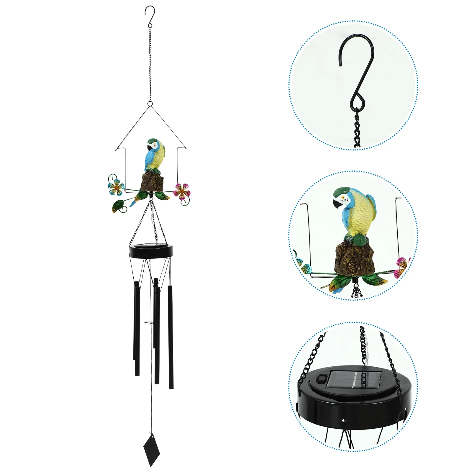 Parrot House Wind Chime Light Solar Hanging Lamp LED Garden Decor Bright Colors Outdoor Romantic Melodious Solar Wind Bell
Parrot House Wind Chime Light Solar Hanging Lamp LED Garden Decor Bright Colors Outdoor Romantic Melodious Solar Wind Bell