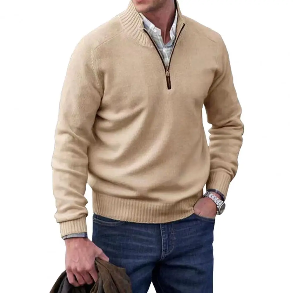 Slim Fit Half Zipper Sweater Men Warm Half Zip Jumper Elegant Men's Half Zipper Knit Sweater Coat with Stand Collar for Daily
Slim Fit Half Zipper Sweater Men Warm Half Zip Jumper Elegant Men's Half Zipper Knit Sweater Coat with Stand Collar for Daily