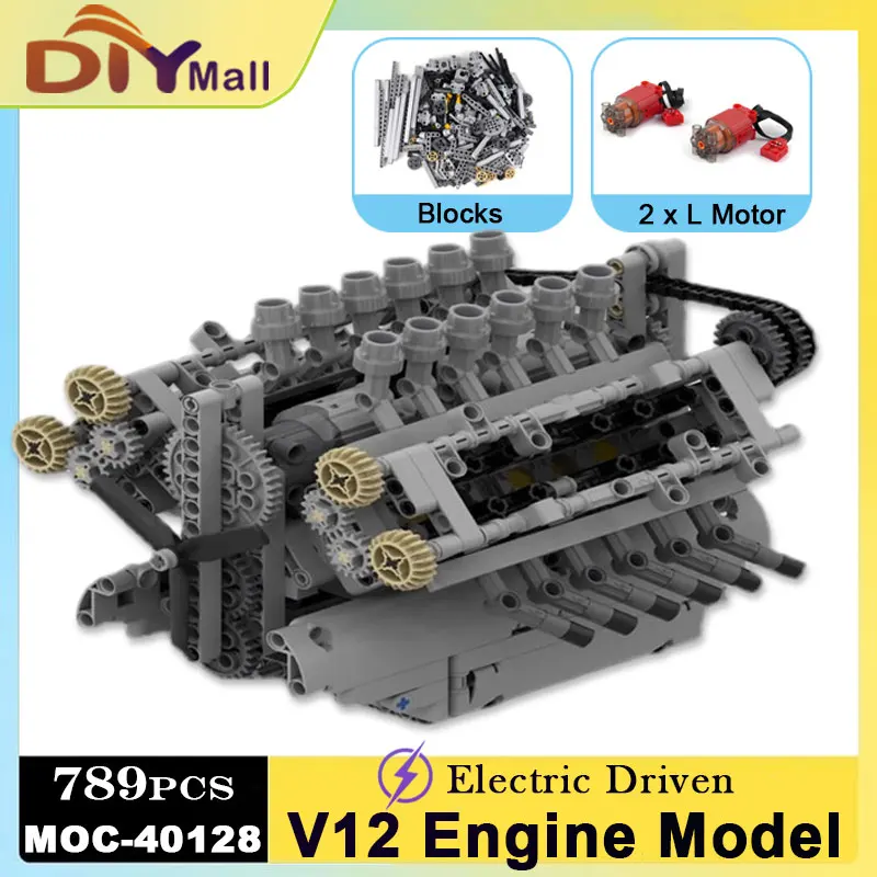 MOC-40128 V12 Набор для сборки двигателя - 788 шт. Техническая модель с цифровыми инструкциями DIY Развивающая игрушка для взрослых и подростков
MOC-40128 V12 Набор для сборки двигателя - 788 шт. Техническая модель с цифровыми инструкциями DIY Развивающая игрушка для взрослых и подростков