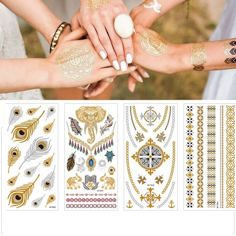 Wholesale Hot Stamping Tattoo Stickers, Fashion Waterproof Hot Stamping Silver Bracelet Tatto Sticker, Metal Tatoo Stickers
Wholesale Hot Stamping Tattoo Stickers, Fashion Waterproof Hot Stamping Silver Bracelet Tatto Sticker, Metal Tatoo Stickers
