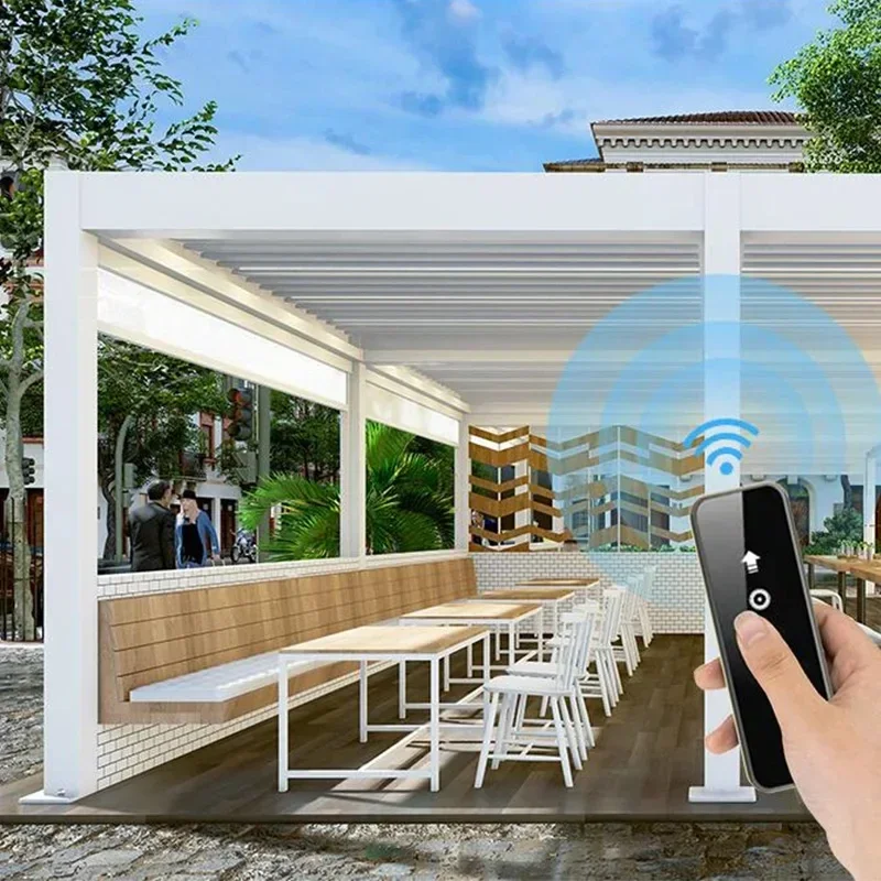 Manual model aluminum shutters outdoor waterproof pergola Home garden with Screens front door pergola white colour
Manual model aluminum shutters outdoor waterproof pergola Home garden with Screens front door pergola white colour